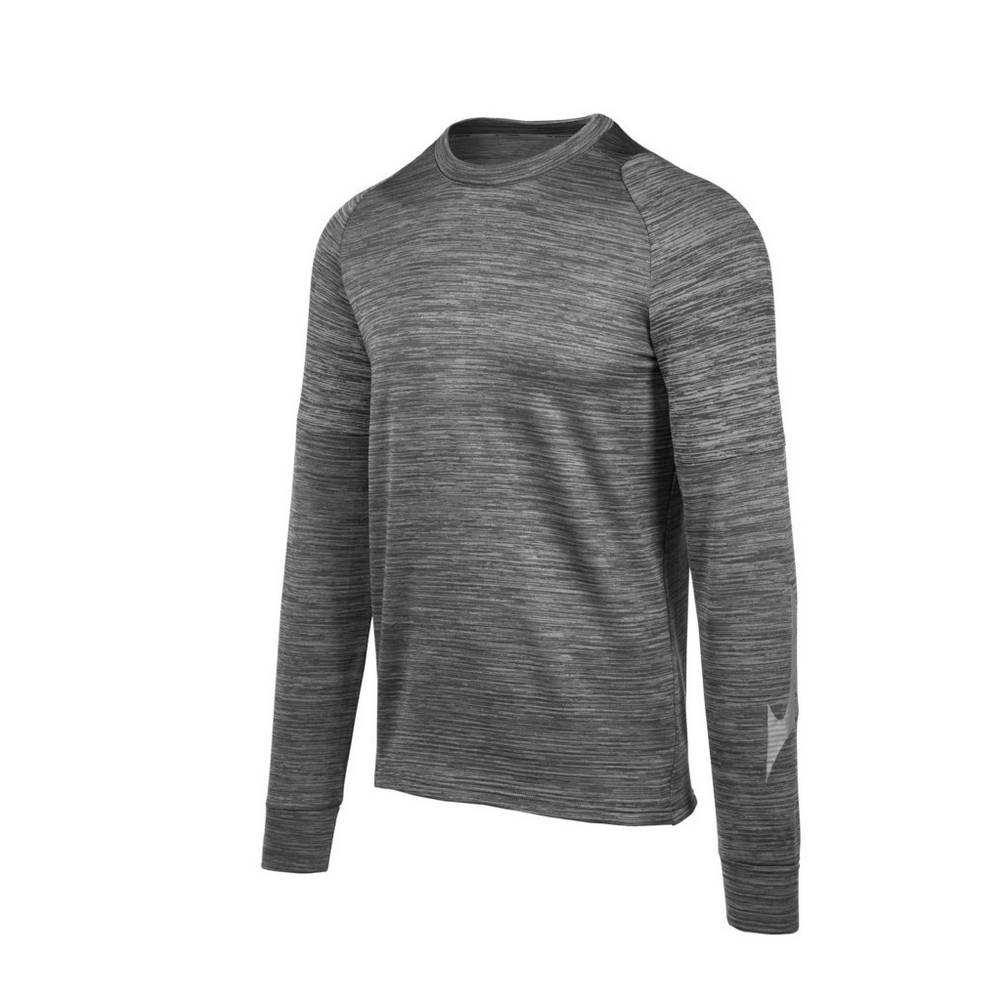 Panske Tričko Mizuno Velocity Long Sleeve Crew Siva Vypredaj SGZB46785